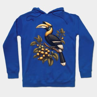 The Great Hornbill on Fig Tree, Vintage Hoodie